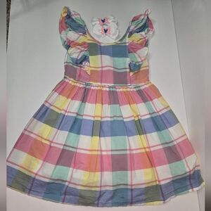 Kids Multicolor Plaid Cotton Dress